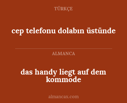 cep telefonu dolabın üstünde - das handy liegt auf dem kommode