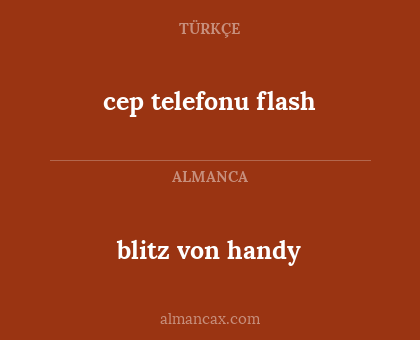 blitz von handy - cep telefonu flash