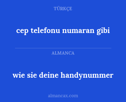 cep telefonu numaran gibi - wie sie deine handynummer