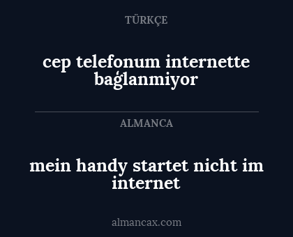 mein handy startet nicht im internet - cep telefonum internette baģlanmiyor