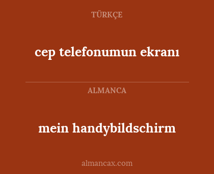 mein handybildschirm - cep telefonumun ekranı