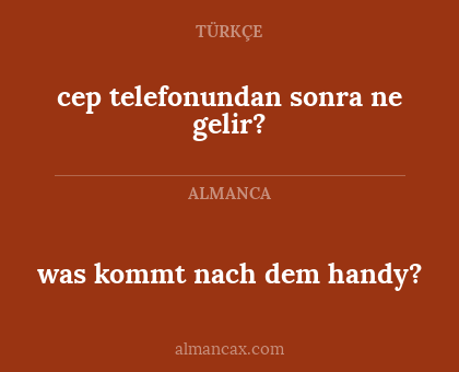cep telefonundan sonra ne gelir? - was kommt nach dem handy?