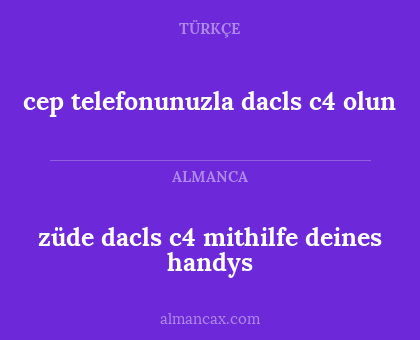 cep telefonunuzla dacls c4 olun - züde dacls c4 mithilfe deines handys