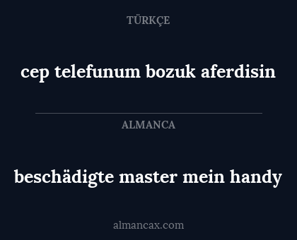 cep telefunum bozuk aferdisin - beschädigte master mein handy