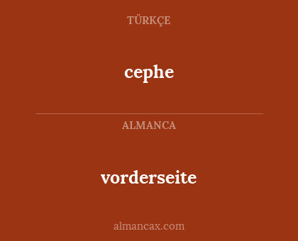 vorderseite - cephe