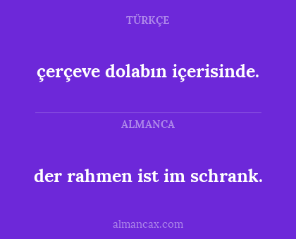 der rahmen ist im schrank. - çerçeve dolabın içerisinde.