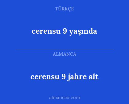 cerensu 9 yaşında - cerensu 9 jahre alt