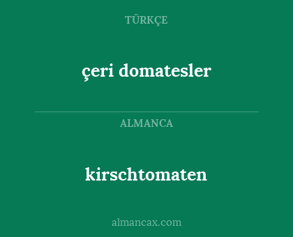 kirschtomaten - çeri domatesler