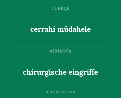 chirurgische eingriffe - cerrahi müdahele