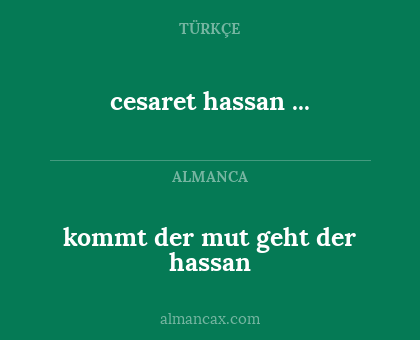 cesaret hassan ... - kommt der mut geht der hassan