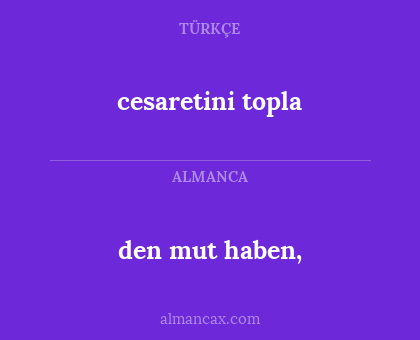cesaretini topla - den mut haben,