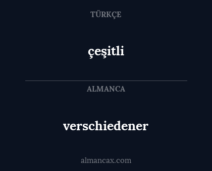 verschiedener - çeşitli