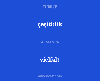 vielfalt - çeşitlilik
