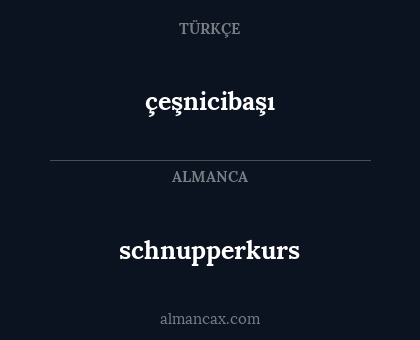 schnupperkurs - çeşnicibaşı