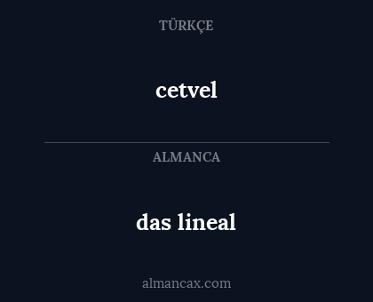 das lineal - cetvel