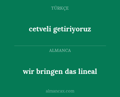 cetveli getiriyoruz - wir bringen das lineal