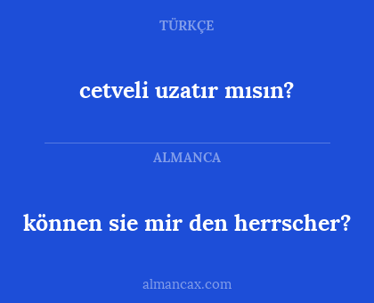 können sie mir den herrscher? - cetveli uzatır mısın?