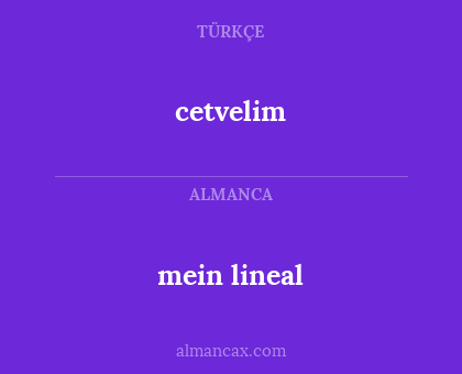 cetvelim - mein lineal