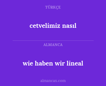wie haben wir lineal - cetvelimiz nasıl