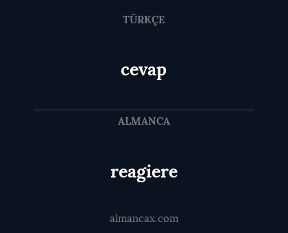 reagiere - cevap