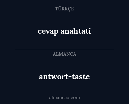 cevap anahtati - antwort-taste