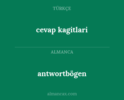 antwortbögen - cevap kagitlari
