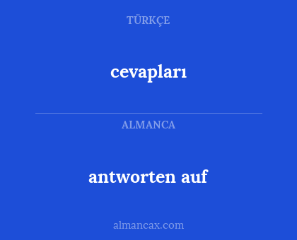cevapları - antworten auf