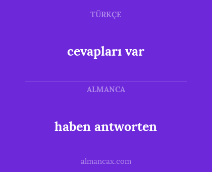 haben antworten - cevapları var