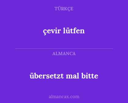 çevir lütfen - übersetzt mal bitte