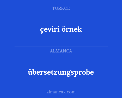 çeviri örnek - übersetzungsprobe