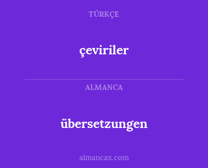übersetzungen - çeviriler