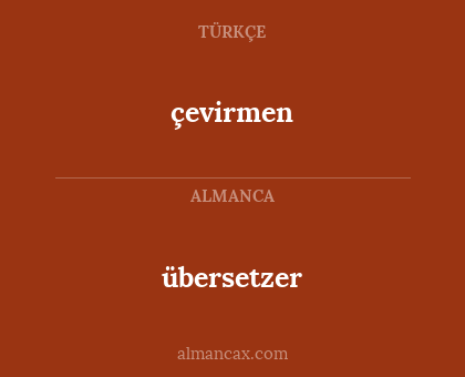 übersetzer - çevirmen
