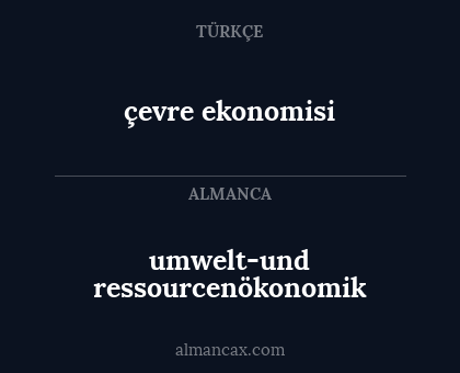 çevre ekonomisi - umwelt-und ressourcenökonomik