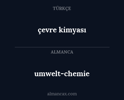 çevre kimyası - umwelt-chemie