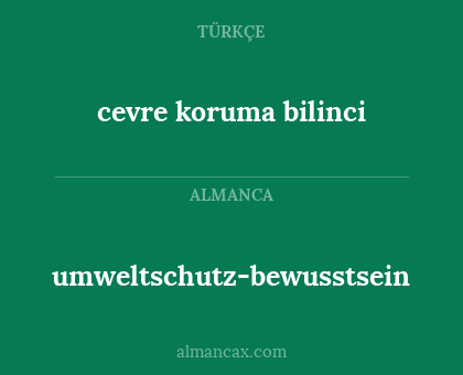 umweltschutz-bewusstsein - cevre koruma bilinci