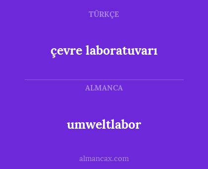 çevre laboratuvarı - umweltlabor
