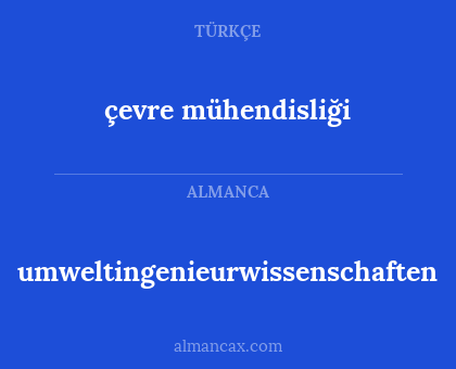 umweltingenieurwissenschaften - çevre mühendisliği