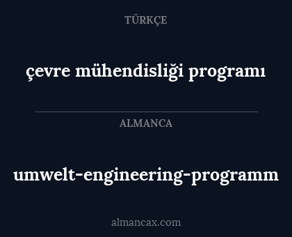 umwelt-engineering-programm - çevre mühendisliği programı
