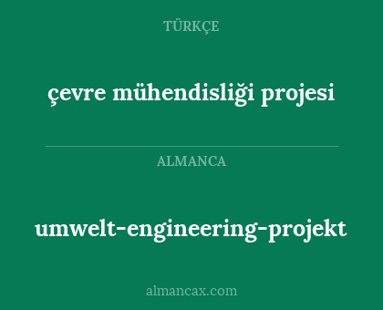 umwelt-engineering-projekt - çevre mühendisliği projesi