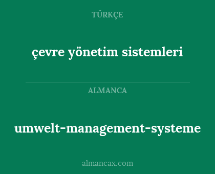 umwelt-management-systeme - çevre yönetim sistemleri