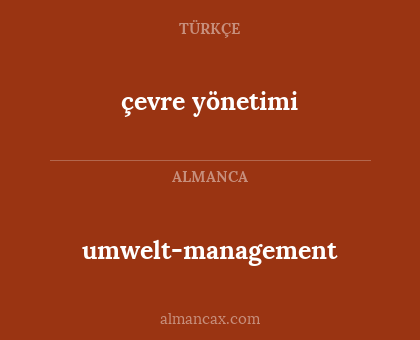 çevre yönetimi - umwelt-management