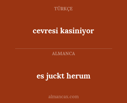 es juckt herum - cevresi kasiniyor