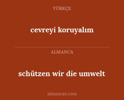 cevreyi koruyalım - schützen wir die umwelt