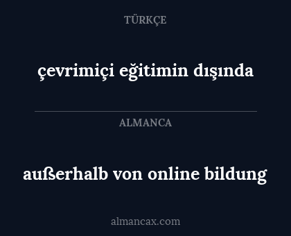 außerhalb von online bildung - çevrimiçi eğitimin dışında