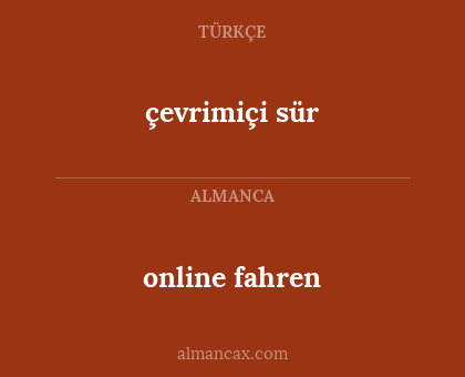 çevrimiçi sür - online fahren