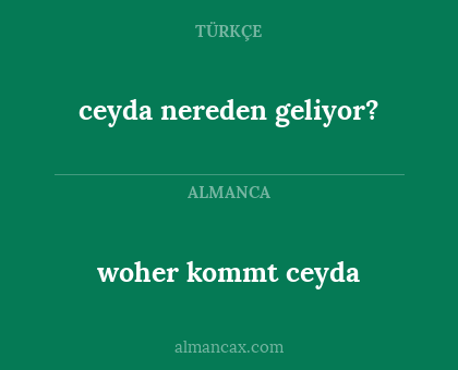 ceyda nereden geliyor? - woher kommt ceyda