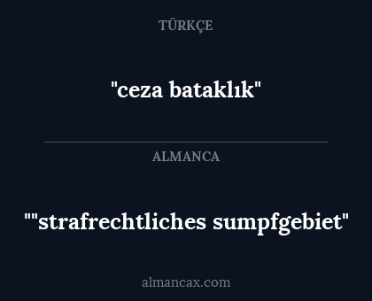 ""strafrechtliches sumpfgebiet" - "ceza bataklık"