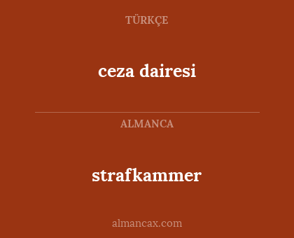 strafkammer - ceza dairesi