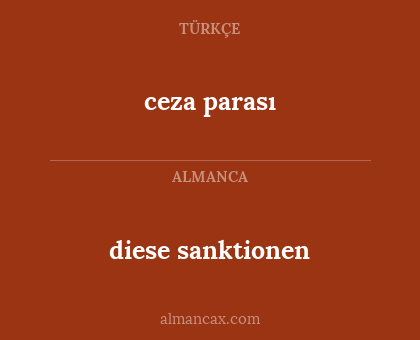 ceza parası - diese sanktionen