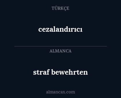 straf bewehrten - cezalandırıcı